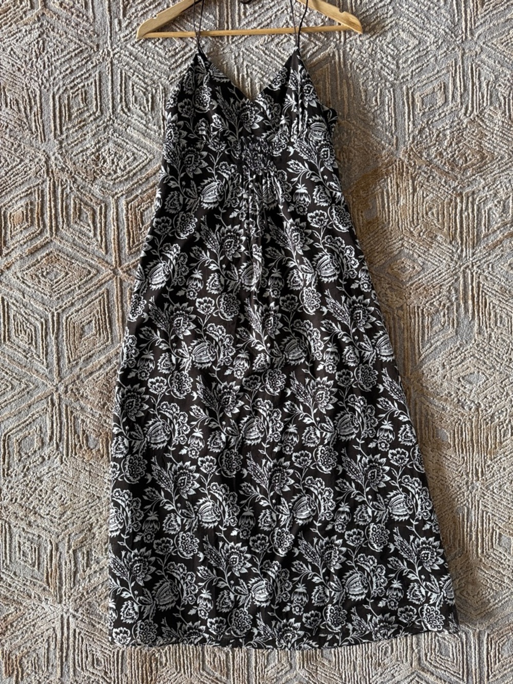 Ann Taylor Brown and White Floral Halter Maxi